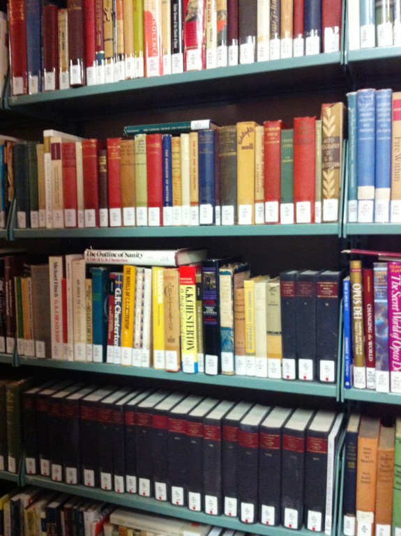 G.K. Chesterton section in Scott Hahn's library.