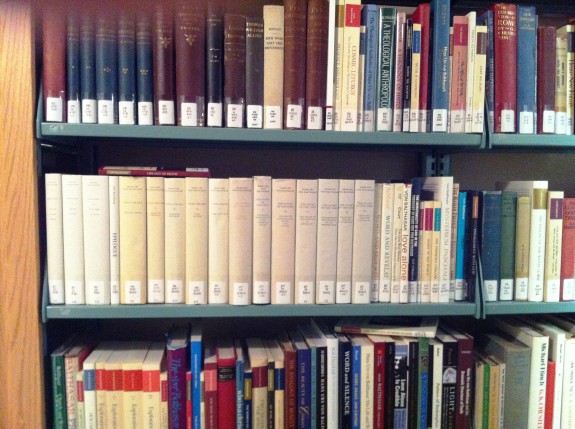 Hans Urs von Balthasar section in Scott Hahn's library.
