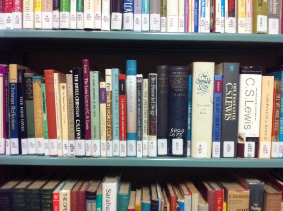 C.S. Lewis section in Scott Hahn's library. This might be the only section in which my library trumps his!