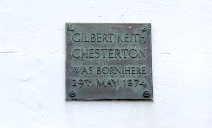Plaque on G.K. Chesterton's birth home.