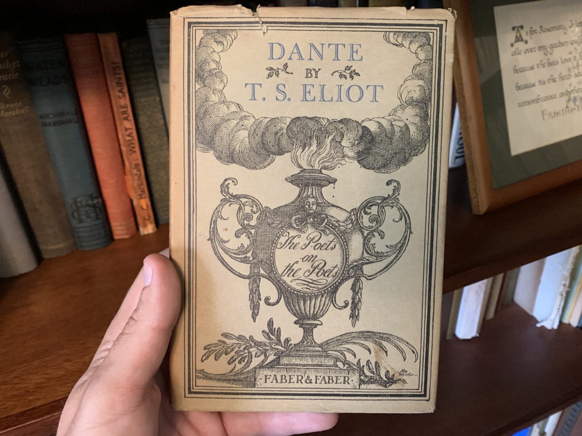 Inscription by T.S. Eliot in his book on Dante, to G.K. Chesterton