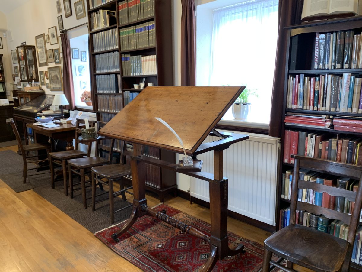 The desk where John Henry Newman composed his "Essay on the Development of Christian Doctrine." Newman had a standing desk before standing desks were cool.
