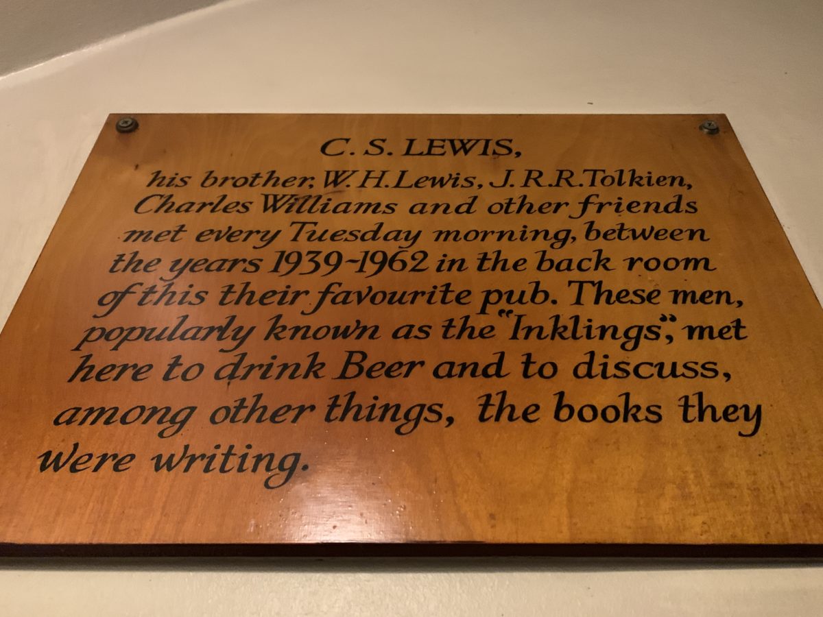 Plaque at the Eagle and Child Pub