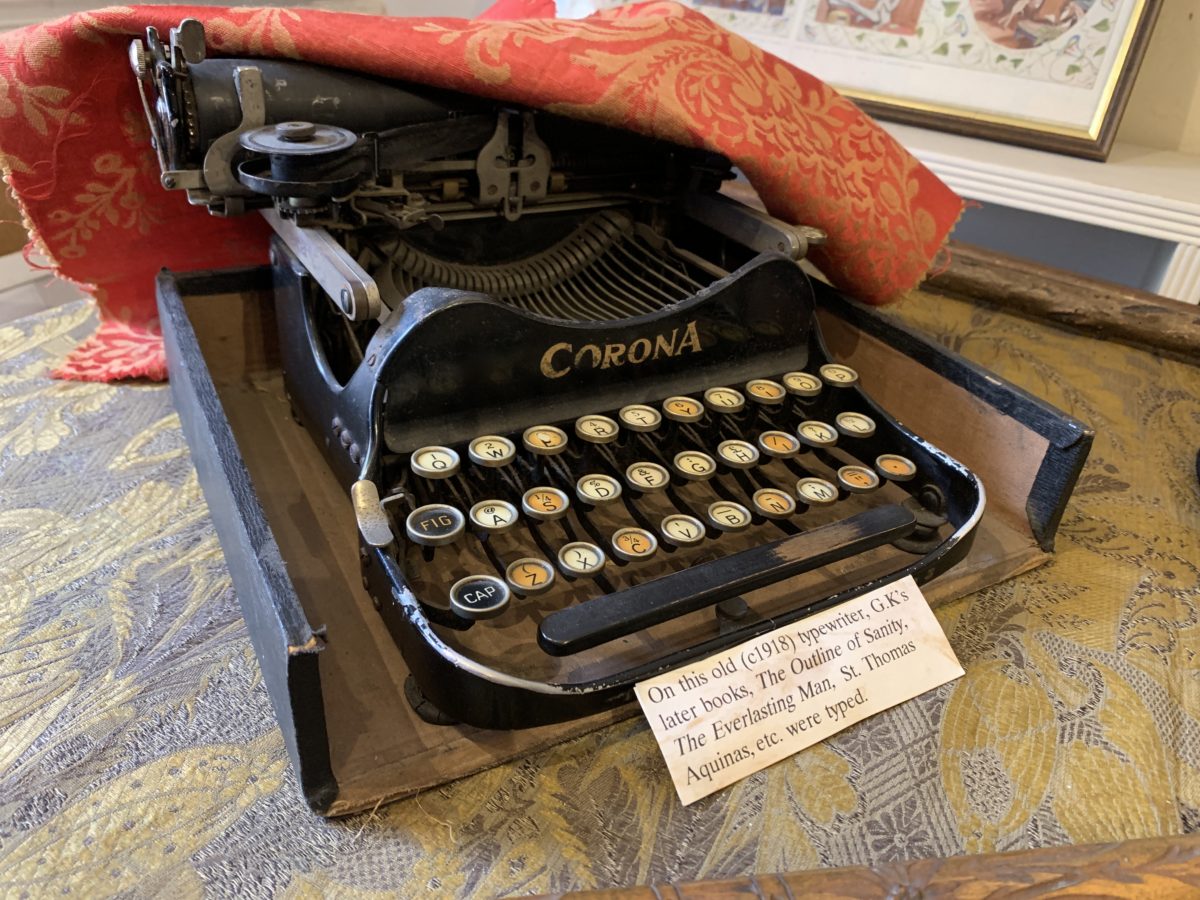 Closeup of G.K. Chesterton's typewriter