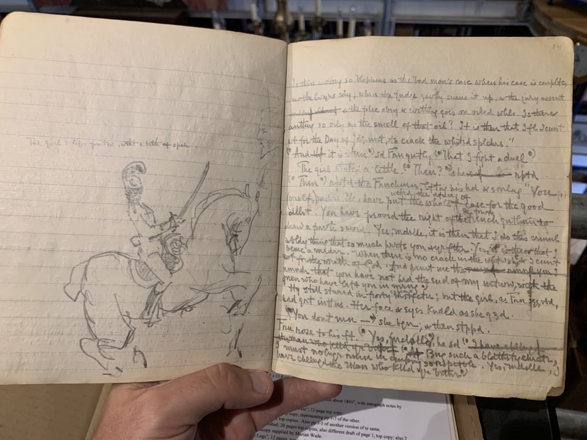 More pages from the draft of "The Five of Swords" in Chesterton's notebook. 