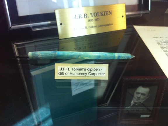 Tolkien's pen, given to him by Humphrey Carpenter, who has authored excellent biographies of many of the Inklings.