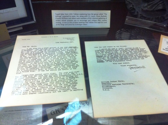 A hand-typed letter from Tolkien explaining the origins of the Inklings.