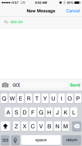 Text GO to 40404